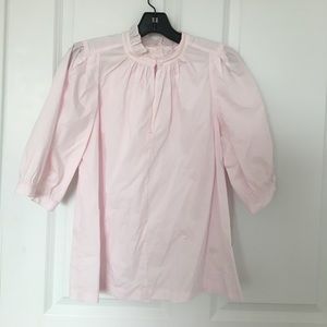 Rebecca Taylor short-sleeve poplin ruffle top